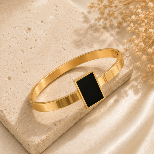 Luxury Black Rectangle Gold Bracelet for Women | Sultan Jewelers