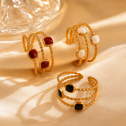 Elegant Triple Band Adjustable Gold-Plated Ring for Women for Women | Sultan Jewelers