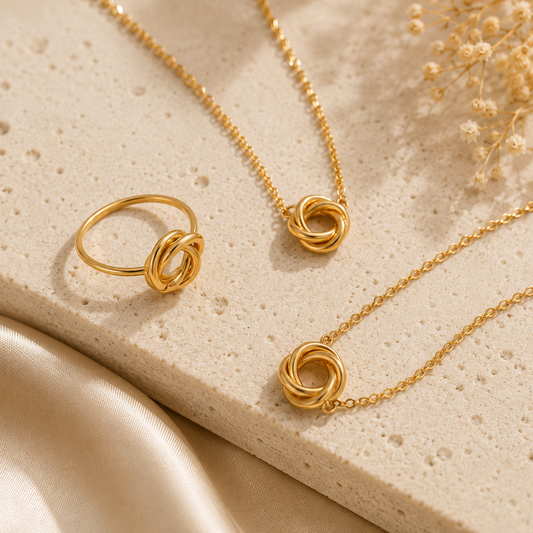 Gold-Plated Infinity Knot Jewelry Set for Women | Sultan Jewelers