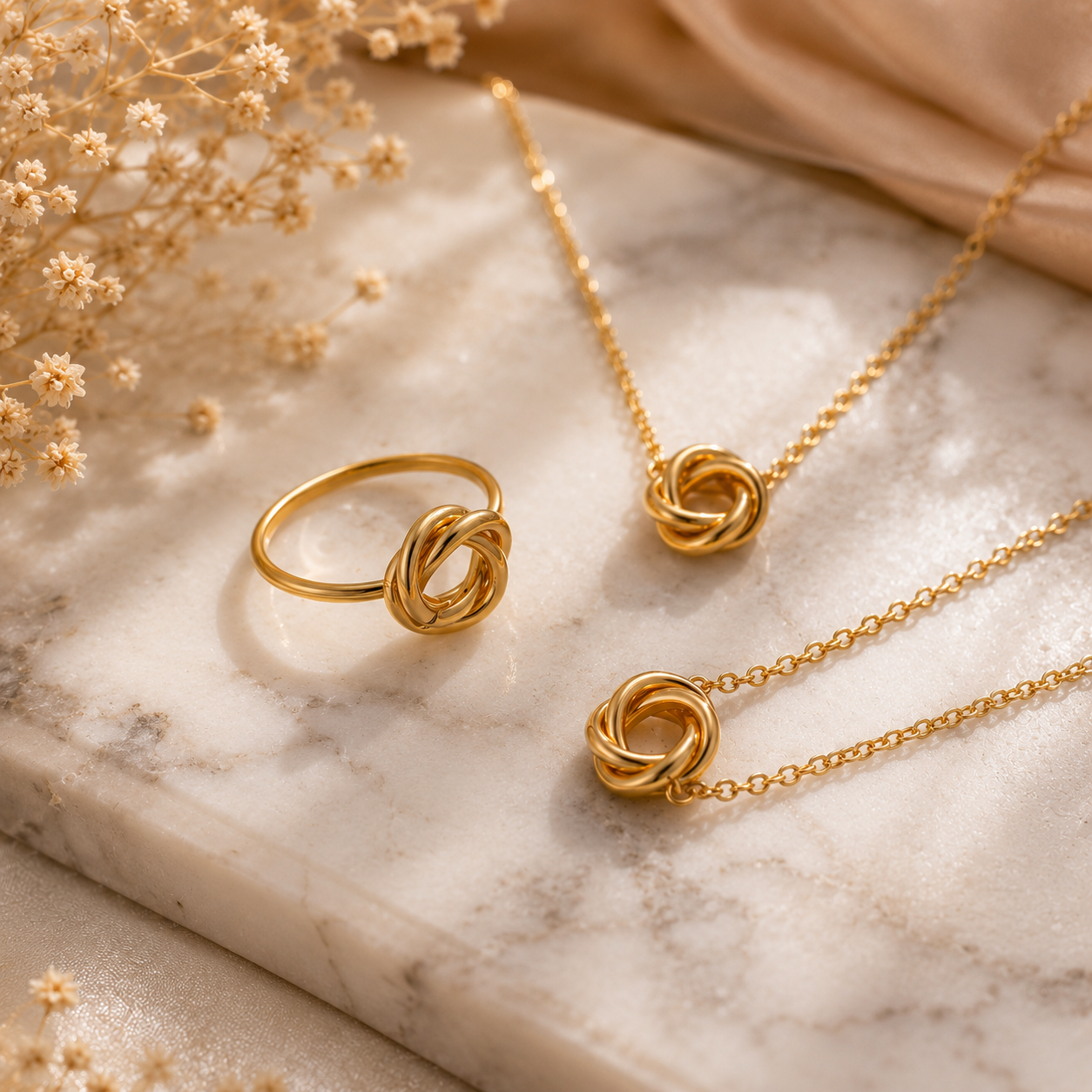 Luxury Gold-Plated Infinity Knot Jewelry Set | Sultan Jewelers