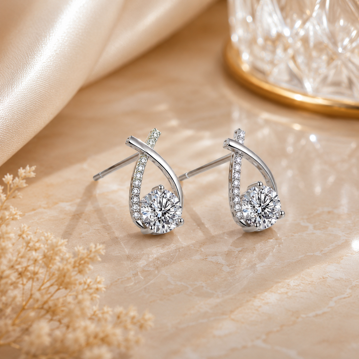 Luxury Elegant Teardrop Crystal Stud Earrings for Women | Sultan JewelersEarrings.