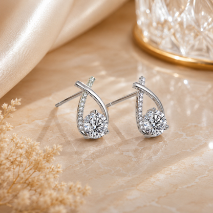 Luxury Elegant Teardrop Crystal Stud Earrings for Women | Sultan JewelersEarrings.