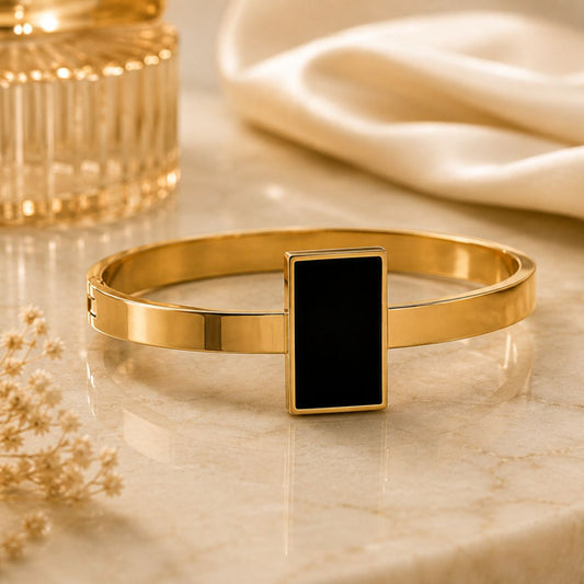 Luxury Black Rectangle Gold Bracelet for Women for Women | Sultan Jewelers