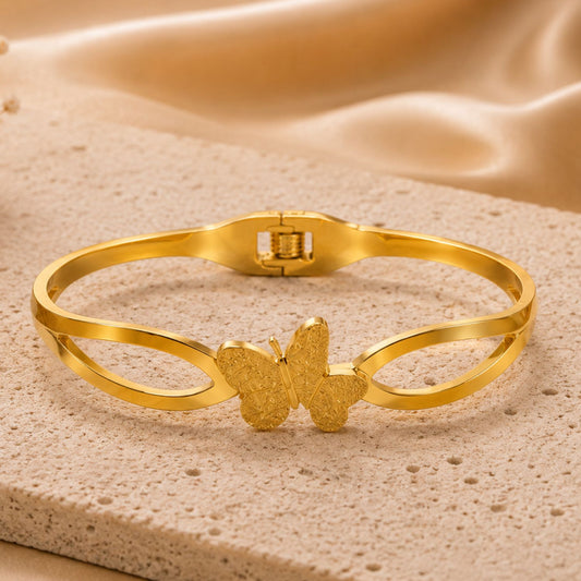 Golden Butterfly Elegance Bangle for Women | Sultan Jewelers