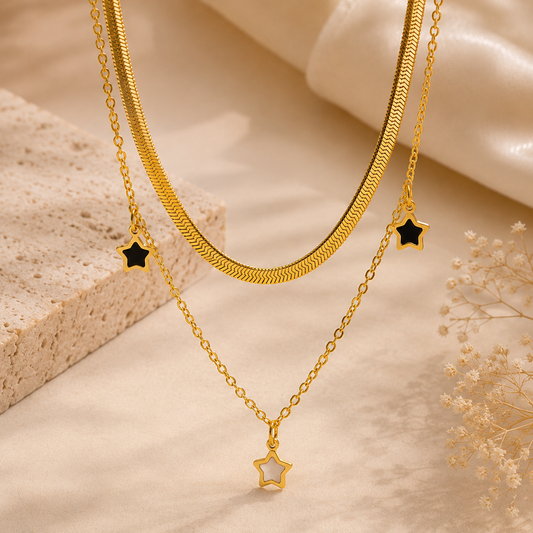 Celestial Star Gold Necklace & Bracelet Set for Women for Women | Sultan Jewelers